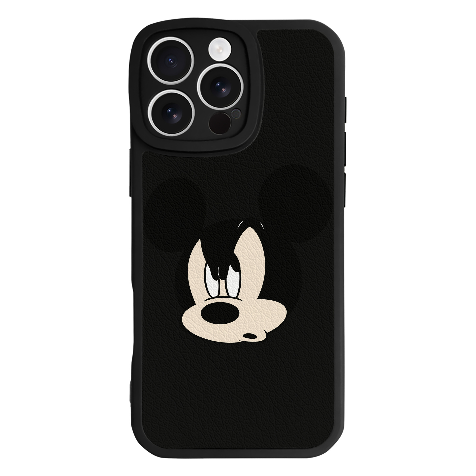 （画像用） ミッキーマウス Mickey Mouse 【iPhone 16シリーズ対応】シリコンスマホケース（レザー調） 材質：シリコン